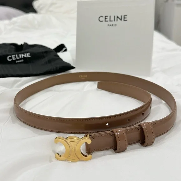 Celine Triomphe Belt 18mm in Taurillon Leather - Picture 4 of 8